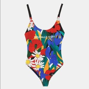 Zara sexy bodysuit floral print multicolor NWT  SM